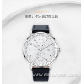 MINI 0052G Brand Fashion Business Leather Men Quartz Watches Reloj De Hombre Chronograph Waterproof Wrist Watches for Men